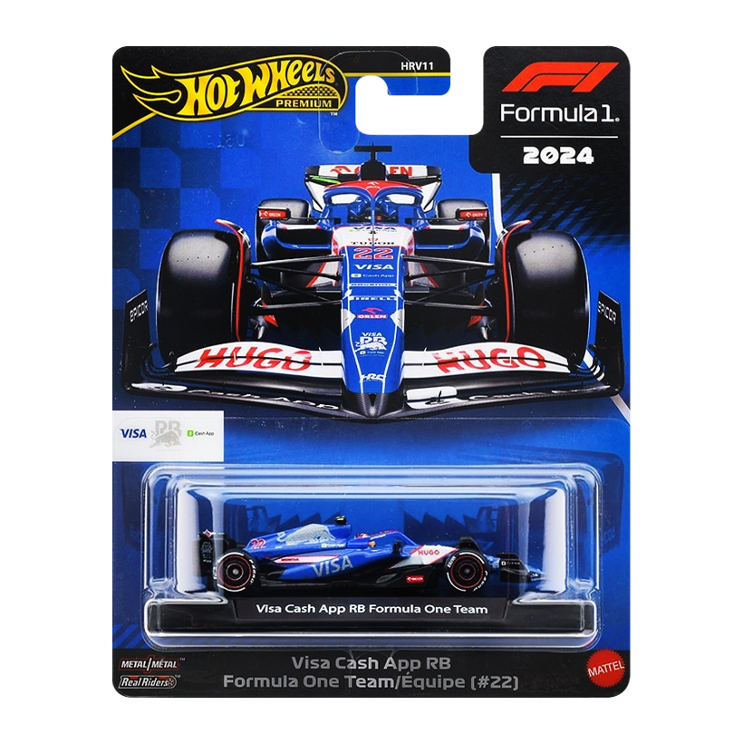 Машинка Premium Hot Wheels Visa Cash App RB Formula One Team (#22) 1:64 JBM14 Blue - Retromagaz
