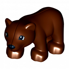 Фігурка Lego Animals Bear Baby Cub with Black Muzzle Duplo bearcubc01pb01 Reddish Brown Б/У - Retromagaz