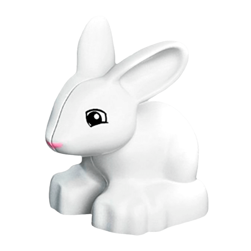 Фигурка Lego Animals Bunny Thin Pink Nose Pattern Duplo dupbunnyc01pb01 Б/У - Retromagaz