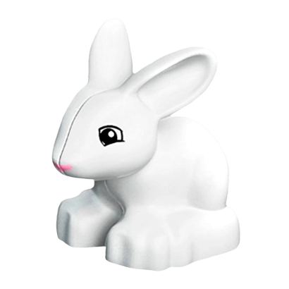 Фигурка Lego Duplo Animals Bunny Thin Pink Nose Pattern dupbunnyc01pb01 1шт Б/У Хороший - Retromagaz