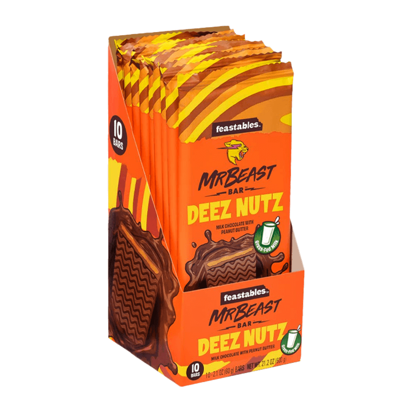 Набір Шоколад Молочний 10шт MrBeast Feastables з Арахісовою Начинкою 60g - Retromagaz
