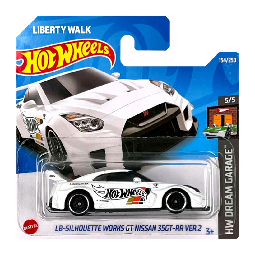 Машинка Базова Hot Wheels Liberty Walk LB-Silhouette Works GT Nissan 35GT-RR Ver.2 Dream Garage 1:64 HCX49 White - Retromagaz