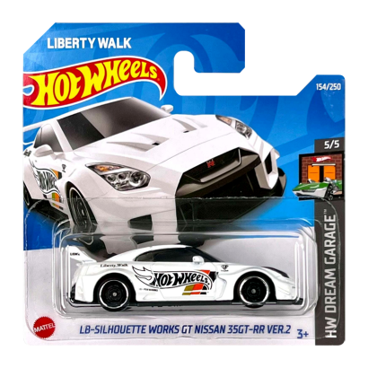 Машинка Базовая Hot Wheels Liberty Walk LB-Silhouette Works GT Nissan 35GT-RR Ver.2 Dream Garage 1:64 HCX49 White - Retromagaz