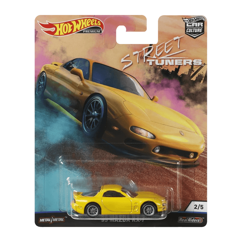 Машинка Premium Hot Wheels '95 Mazda RX-7 Street Tuners 1:64 FYN75 Yellow - Retromagaz