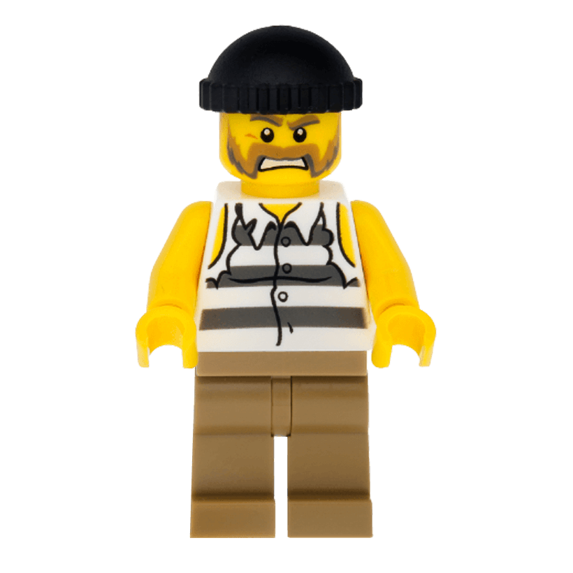 Фігурка Lego Police 973pb0987 Prisoner Torn out Sleeves City cty0479 Б/У - Retromagaz
