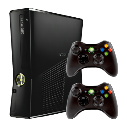 Набір Консоль Microsoft Xbox 360 S Freeboot 250GB Black + 5 Вбудованих Ігор Б/У  + Геймпад Бездротовий 2шт - Retromagaz