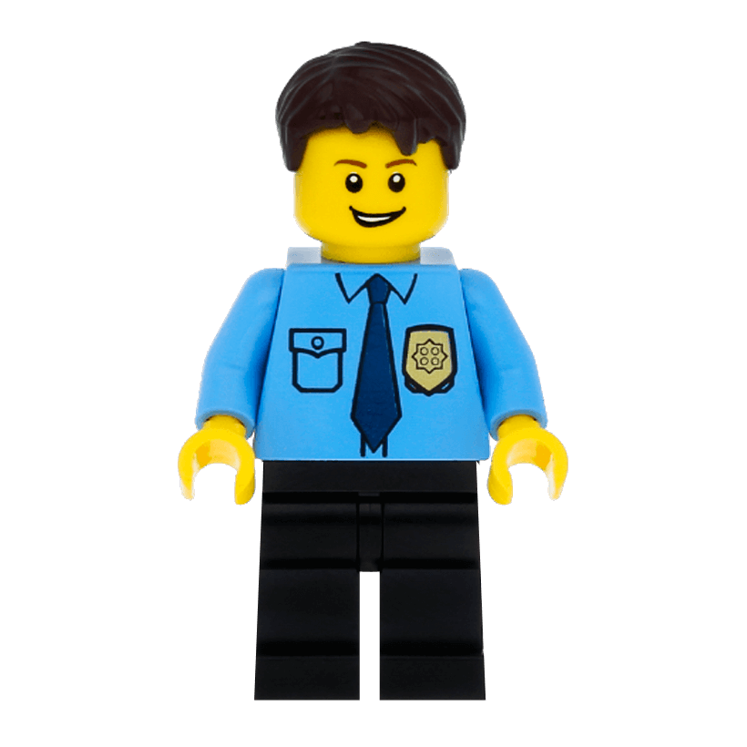 Фигурка Lego Police 973pb0801 Shirt with Dark Blue Tie and Gold Badge City cty0216 Б/У - Retromagaz