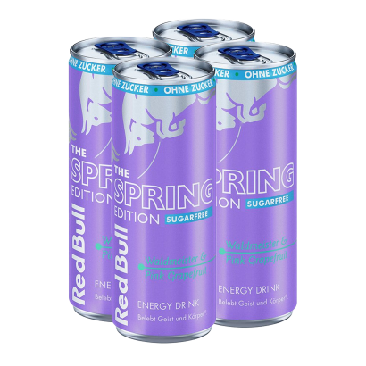 Набір Напій Енергетичний 4шт Red Bull Spring Edition Sugar Free 250ml - Retromagaz