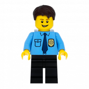 Фигурка Lego 973pb0801 Shirt with Dark Blue Tie and Gold Badge City Police cty0216 Б/У