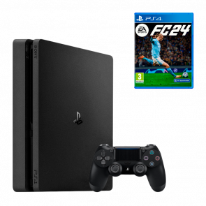 Набір Консоль Sony PlayStation 4 Slim 500GB Black Б/У + Гра EA Sports FC 24 Російська Озвучка Новий
