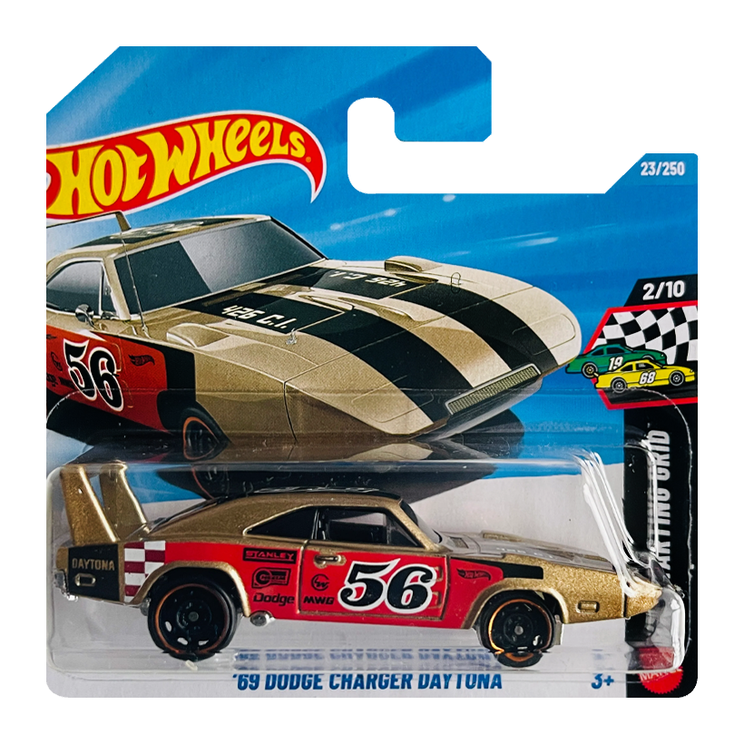Машинка Базова Hot Wheels '69 Dodge Charger Daytona HW Starting Grid 1:64 JJH97 Gold - Retromagaz