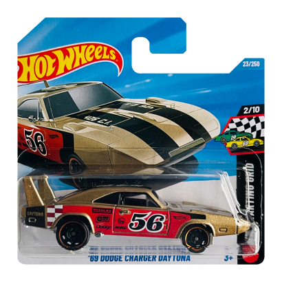 Машинка Базовая Hot Wheels '69 Dodge Charger Daytona HW Starting Grid 1:64 JJH97 Gold - Retromagaz