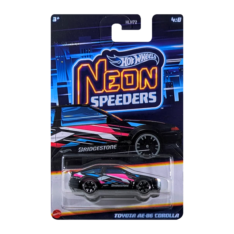 Тематична Машинка Hot Wheels Toyota AE-86 Corolla Neon Speeders 1:64 JCB03 Black - Retromagaz