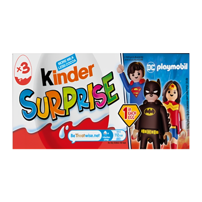 Шоколадне Яйце Kinder Surprise Бокс DC x Playmobil 3 Яйця 60g - Retromagaz