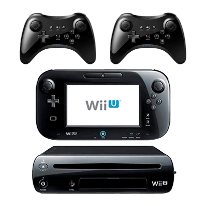 Набір Консоль Nintendo Wii U Модифікована 96GB Black + 10 Вбудованих Ігор Б/У  + Геймпад Бездротовий RMC Pro Controller Новий 2шт - Retromagaz