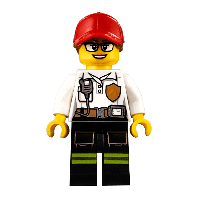 Фігурка Lego Fire Female White Shirt with Logo Badge City cty0970 Б/У - Retromagaz
