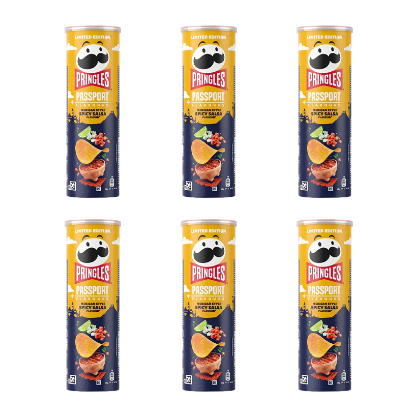 Набор Чипсы 6шт Pringles Passport Flavours Mexican Style Spicy Salsa 165g - Retromagaz