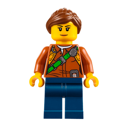 Фигурка Lego City Jungle 973pb2757 Explorer Female Dark Orange Shirt cty0791 Б/У Хороший - Retromagaz