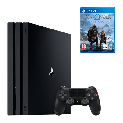 Набір Консоль Sony PlayStation 4 Pro CUH-72xx 1TB Black Б/У  + Гра God of War: Ragnarok Російська Озвучка Новий - Retromagaz