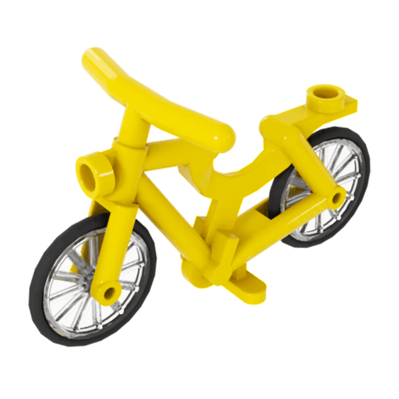 Транспорт Lego Велосипед Bicycle with Trans-Clear Wheels and Black Tires 4719c01 4719 4720 2807 Yellow Б/У - Retromagaz