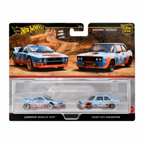 Машинка Premium Hot Wheels Lancia Rally 037 / Fiat 131 Abarth Gulf 2-Packs 1:64 HRR81 Blue 2шт - Retromagaz