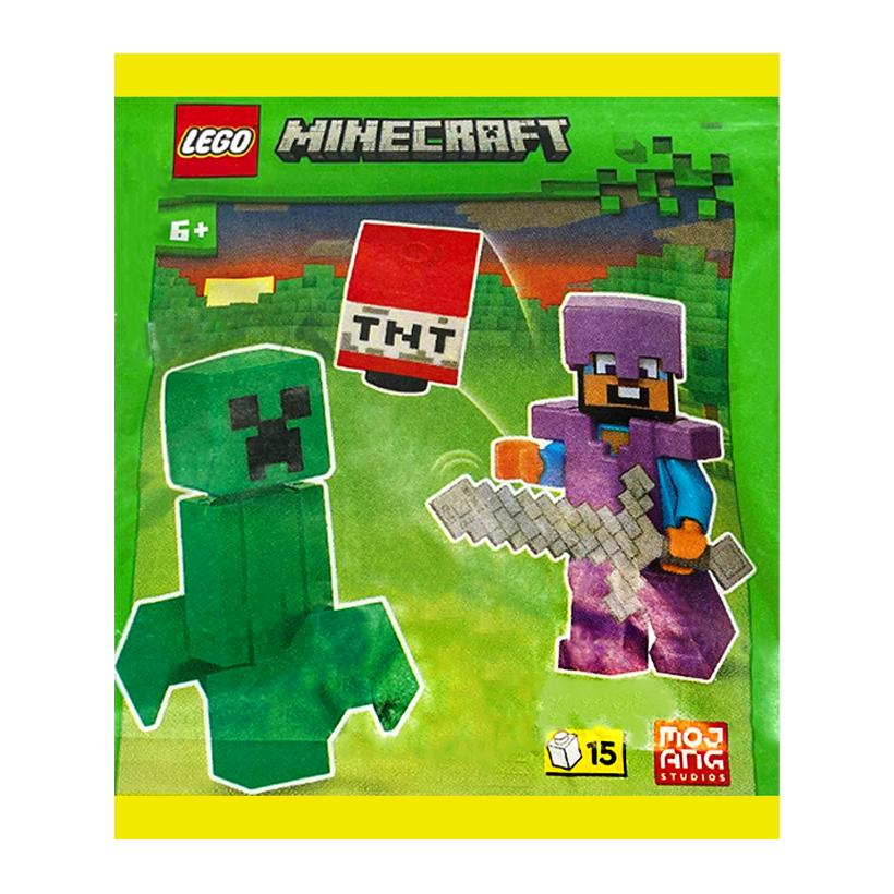 Конструктор Lego Фигурка Steve with Creeper and TNT Paper Bag Minecraft 662502 min012 min214 Новый - Retromagaz