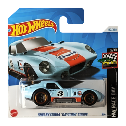 Машинка Базова Hot Wheels Shelby Cobra Daytona Coupe Gulf Race Day 1:64 HTC77 Blue - Retromagaz