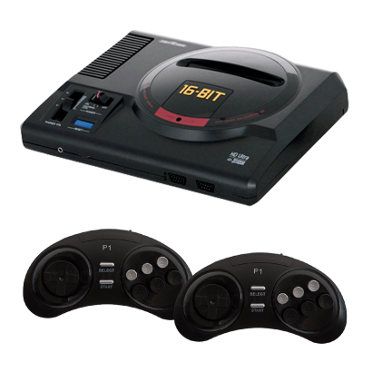 Консоль Retro Genesis Mega Drive 16 Bit HD Classic + 225 Вбудованих Ігор Black Новий - Retromagaz