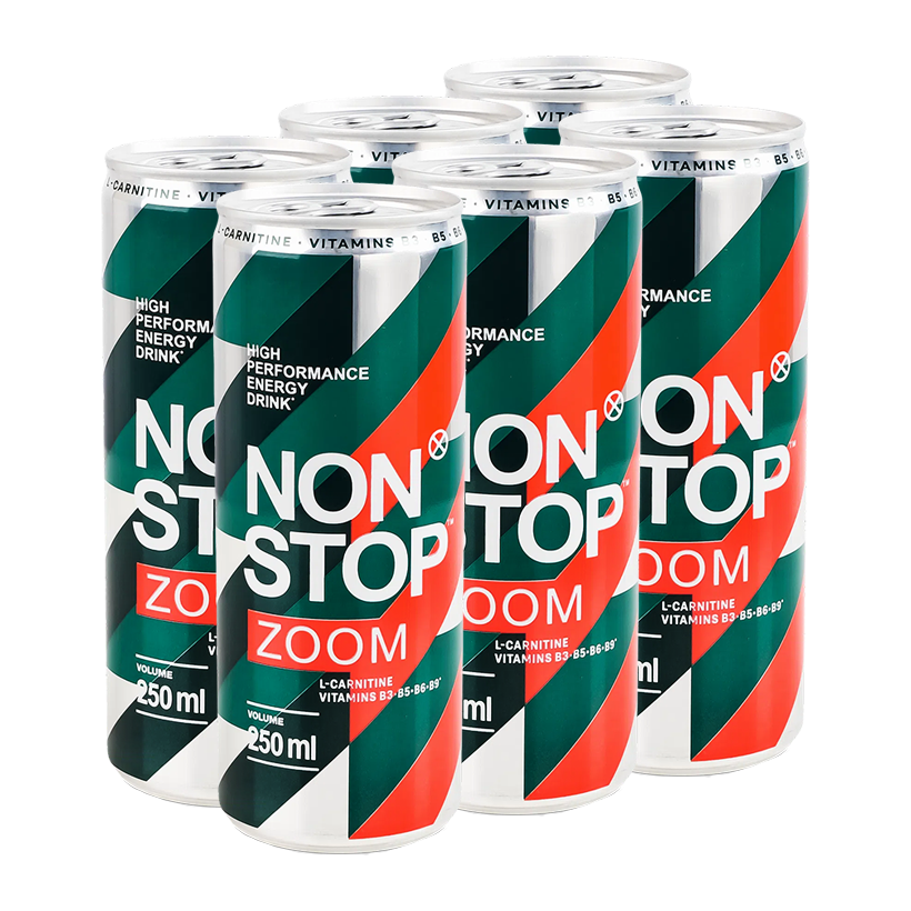 Набор Напиток Энергетический Non Stop 6шт Zoom 250ml - Retromagaz