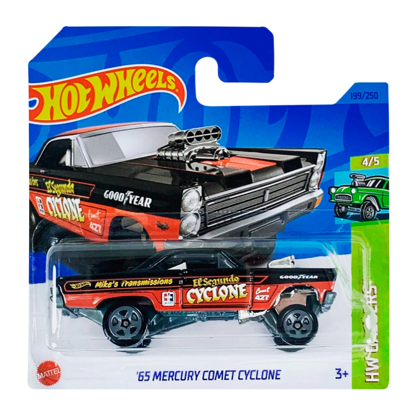 Машинка Базовая Hot Wheels '65 Mercury Comet Cyclone Gassers 1:64 HKH62 Black - Retromagaz
