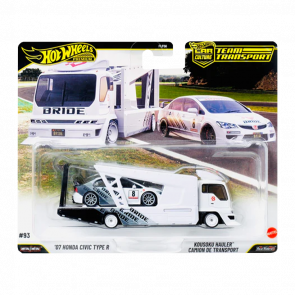 Машинка Premium 2шт Hot Wheels '07 Honda Civic Type R та Kousoku Hauler Team Transport 1:64 JHX94 White - Retromagaz