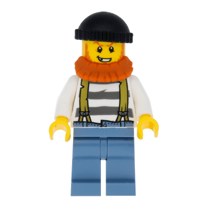 Фигурка Lego 973pb1909 Crook Male with Black Knit Cap City Police cty0513 1 Б/У - Retromagaz