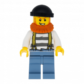 Фигурка Lego Police 973pb1909 Crook Male with Black Knit Cap City cty0513 1 Б/У - Retromagaz