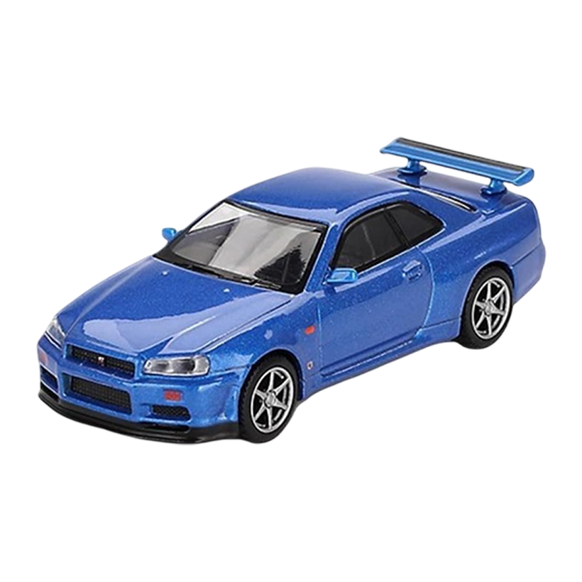 Машинка Premium MINI GT Skyline GT-R (R34) V-Spec 1:64 MGT00759-CH Blue - Retromagaz