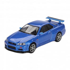 Машинка Premium MINI GT Nissan Skyline GT-R (R34) V-Spec 1:64 MGT00759-CH Blue - Retromagaz