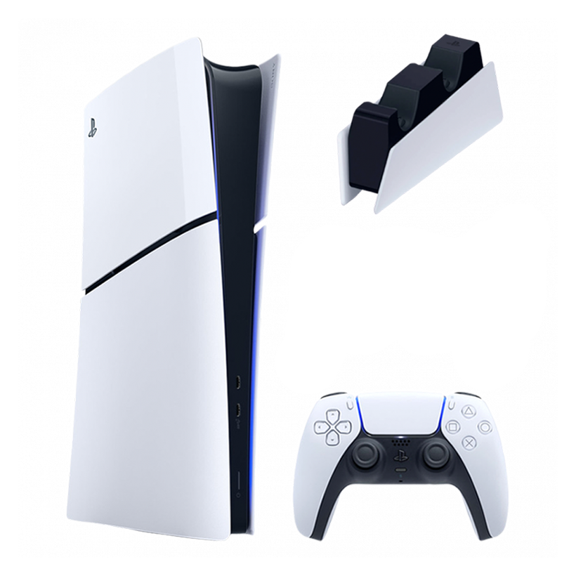 Набір Консоль Sony PlayStation 5 Slim Digital Edition 1TB White Б/У  + Геймпад Бездротовий DualSense + Зарядний Пристрій Дротовий для DualSense - Retromagaz