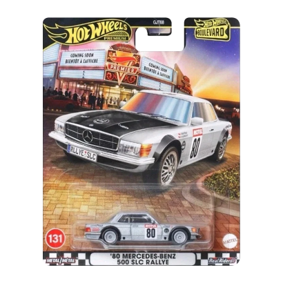 Машинка Premium Hot Wheels '80 Mercedes-Benz 500 SLC Rallye Boulevard 1:64 HRT63 Silver - Retromagaz