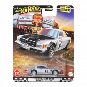 Машинка Premium Hot Wheels '80 Mercedes-Benz 500 SLC Rallye Boulevard 1:64 HRT63 Silver Машинка Premium Hot Wheels '80 Mercedes-Benz 500 SLC Rallye Boulevard 1:64 HRT63 Silver - Retromagaz