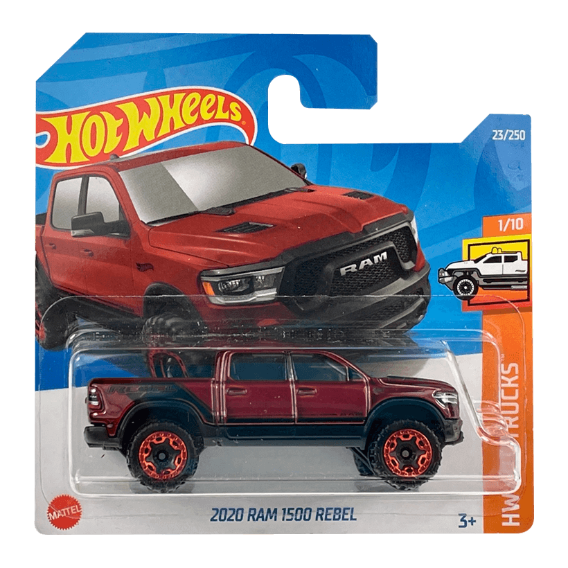 Машинка Базовая Hot Wheels 2020 RAM 1500 Rebel Hot Trucks 1:64 HCX93 Red - Retromagaz