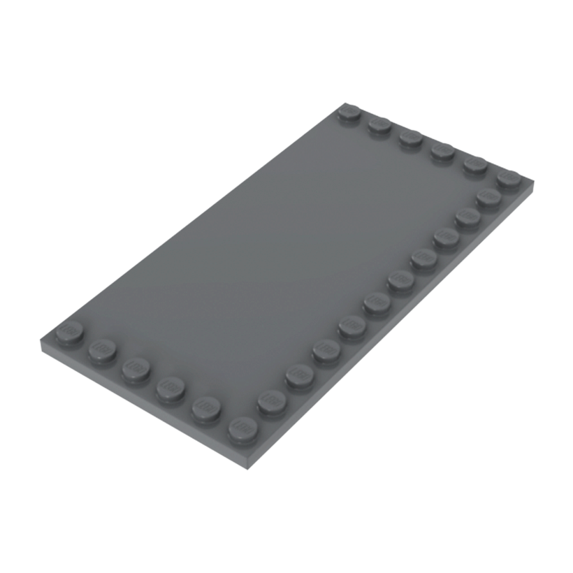 Плитка Lego Модифицированная Studs on Edges 6 x 16 6205 6037386 Dark Bluish Grey Б/У - Retromagaz