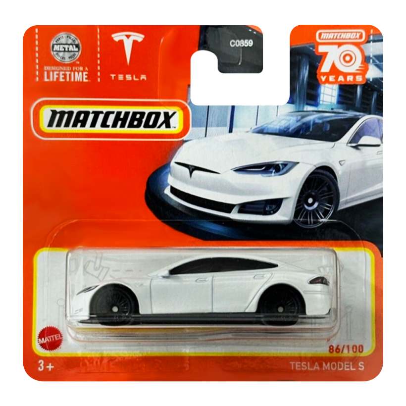 Машинка Велике Місто Matchbox Tesla Model S Showroom 1:64 HLC59 White - Retromagaz