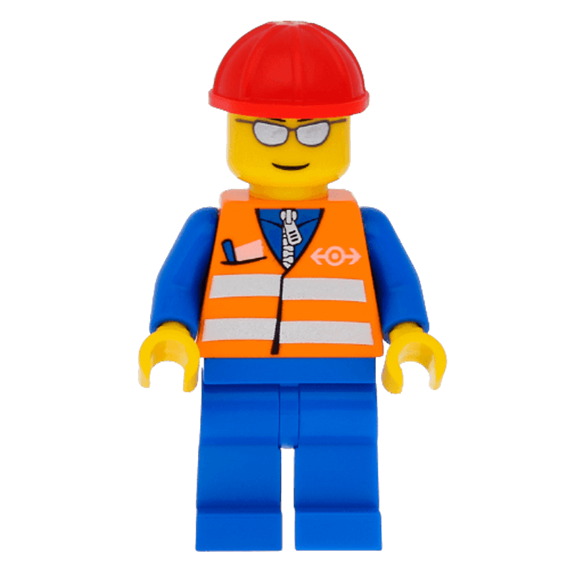 Фигурка Lego Train 973pb0278 Orange Vest with Safety Stripes City trn225 Б/У - Retromagaz