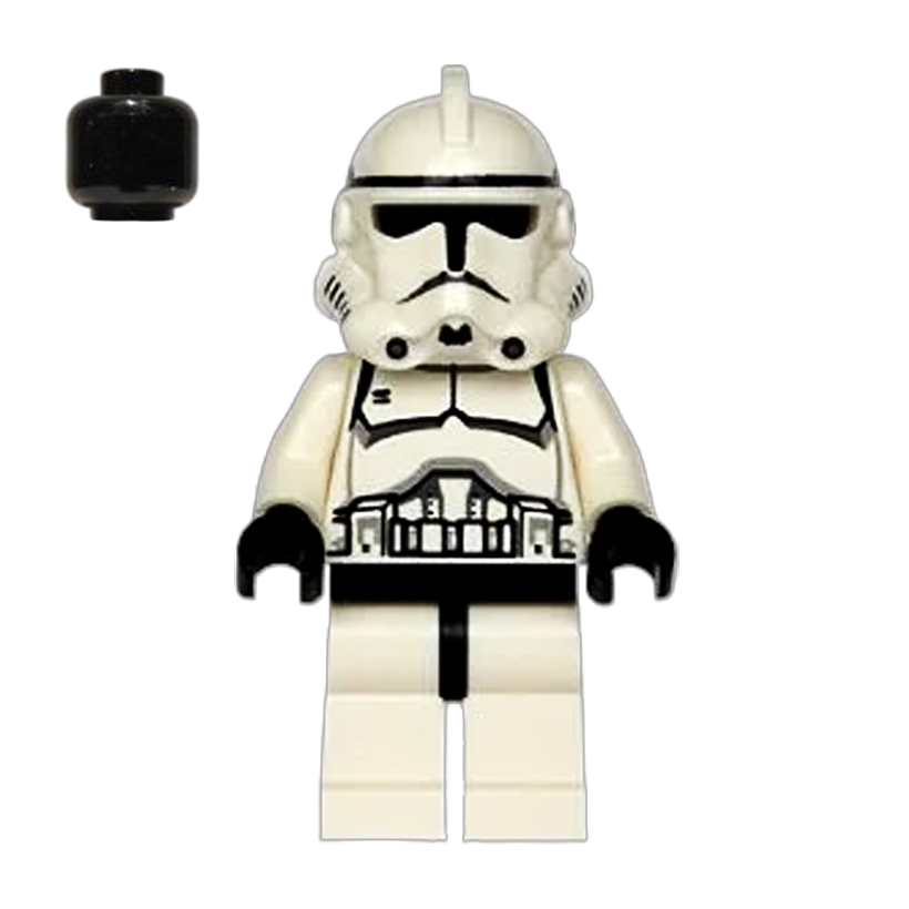 Фигурка Lego Республика Clone Trooper Phase 2 Black Head Star Wars sw0272 8091 Б/У - Retromagaz