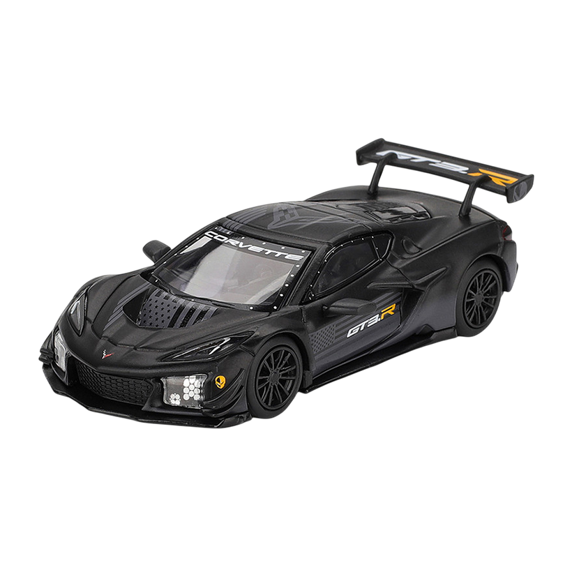 Машинка Premium MINI GT Chevrolet Corvette Z06 GT3.R Road America Test car 1:64 MGT01186 Black - Retromagaz