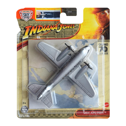 Тематическая Машинка Matchbox Airliner Indiana Jones Sky Busters 1:64 HVM49 Silver - Retromagaz