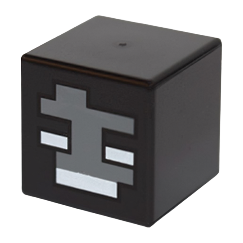 Фигурка 2шт Lego Minecraft Head Modified Cube with Pixelated Dark Bluish Gray Face Games 19729pb011 Б/У - Retromagaz