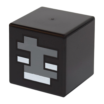 Фігурка Lego Minecraft Head Modified Cube with Pixelated Dark Bluish Gray Face Games 19729pb011 2шт Б/У - Retromagaz