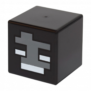 Фігурка Lego Minecraft Head Modified Cube with Pixelated Dark Bluish Gray Face Games 19729pb011 2шт Б/У