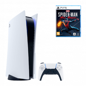 Набір Консоль Sony PlayStation 5 Blu-ray 825GB (9424390) White Новий + Гра Marvel's Spider-Man: Miles Morales Англійська Версія