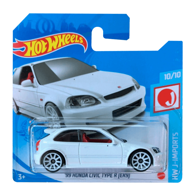 Машинка Базова Hot Wheels '99 Honda Civic Type R (EK9) J-Imports 1:64 GRX62 White - Retromagaz